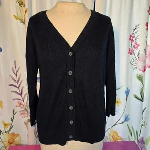 Banana Republic Women's Luxe Yarn Boyfriend Cardigan Dark Navy Blue Size Small